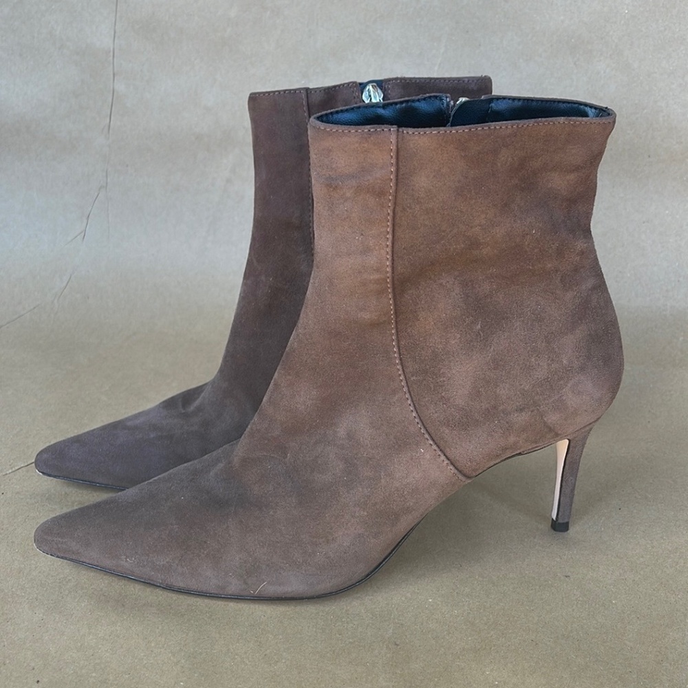 NWOT Schutz Mocha Brown Suede Leather Heel Boot